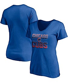 Women's Royal Chicago Cubs Compulsion To Win V-Neck T-shirt