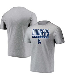 Men's Gray Los Angeles Dodgers Win Stripe Space-Dye T-shirt