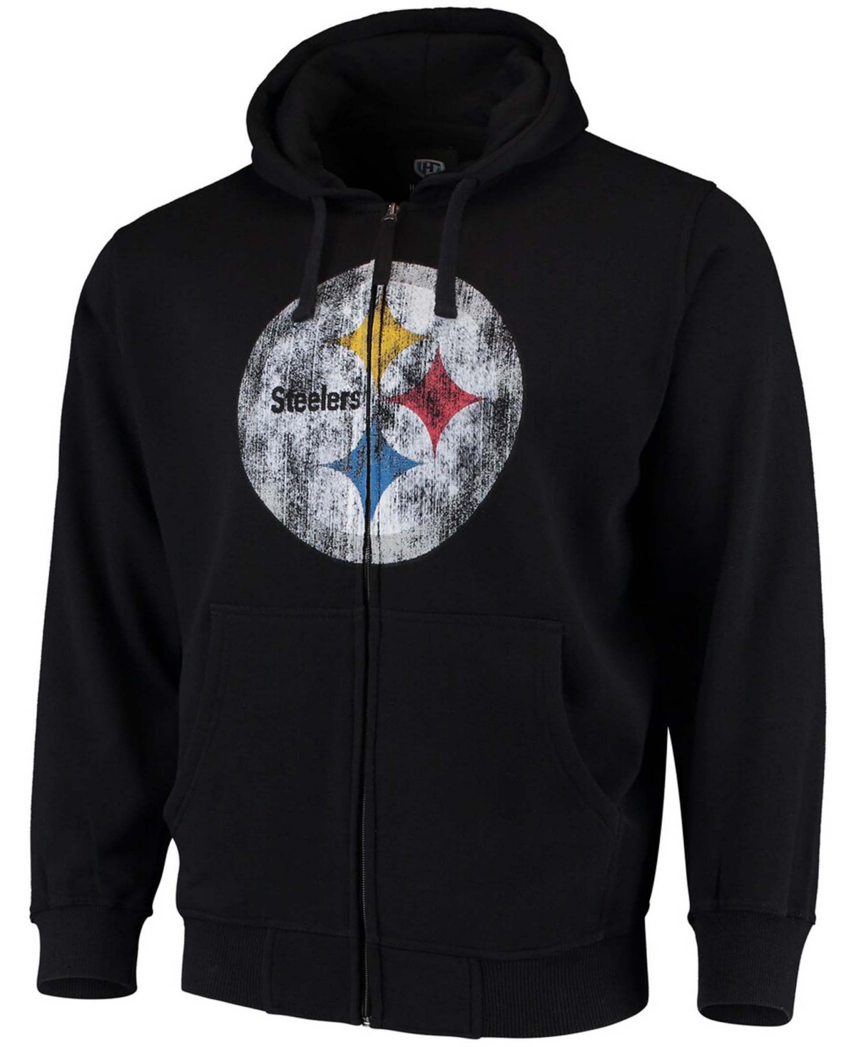 Starter Men's Black Pittsburgh Steelers Primary Logo Full-Zip Hoodie