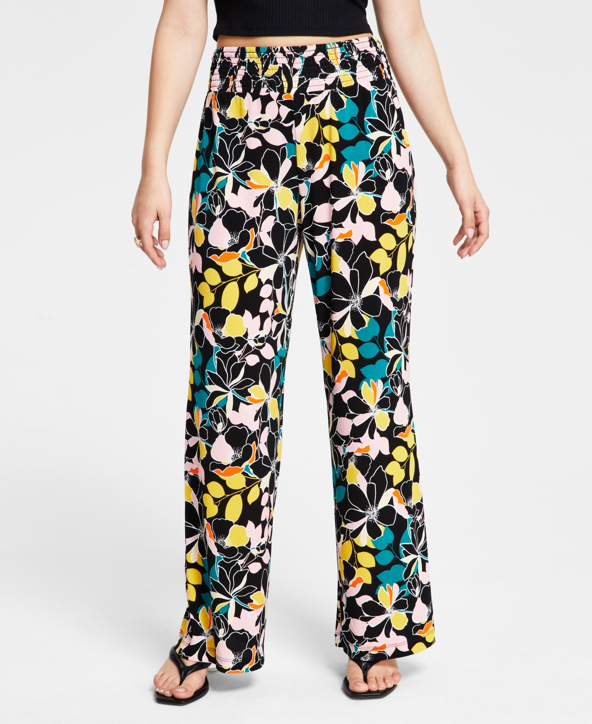 Floral fluid wide leg on sale pants