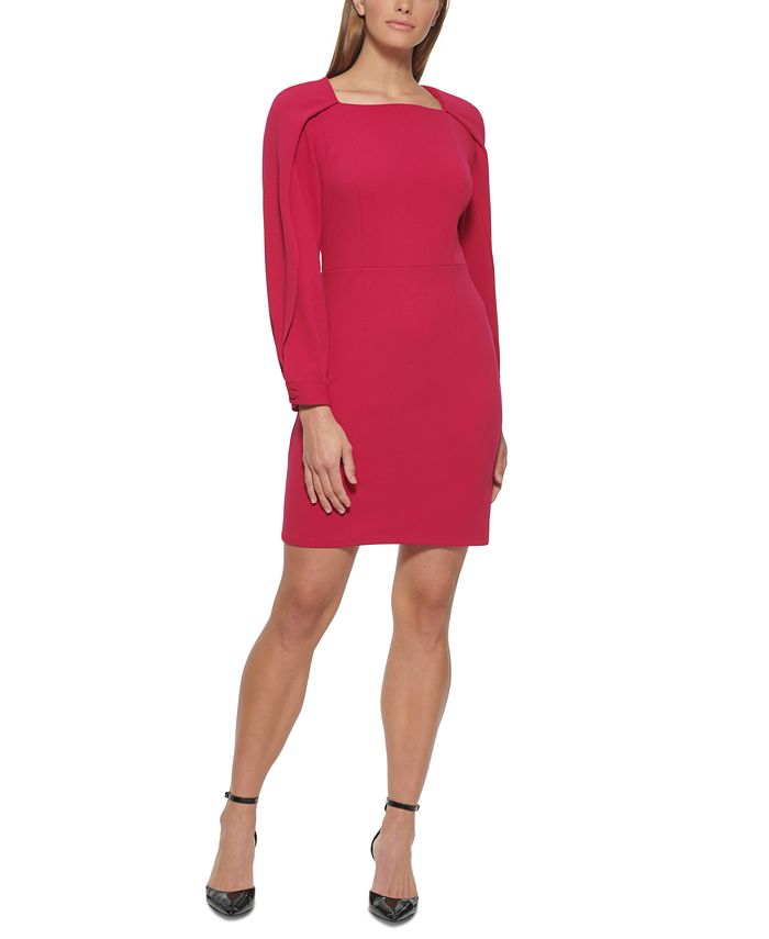DKNY Women's Ruched Sheath Dress - Open Sleeve Midi Dress For Work & Evening - View #3