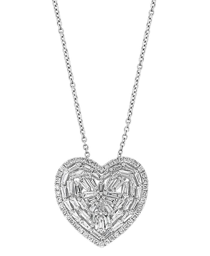 Macy's diamond baguette cluster pendant deals necklace