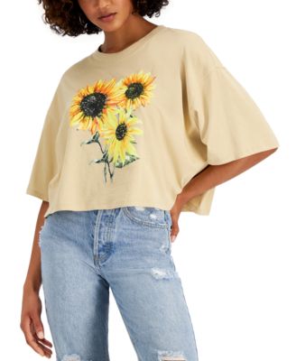 Rebellious One - Juniors' Sunflower Graphic T-Shirt