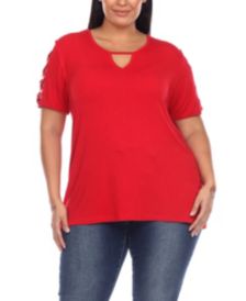 Women's New Era Red St. Louis Cardinals Plus Size Two-Hit Front Knot T-Shirt