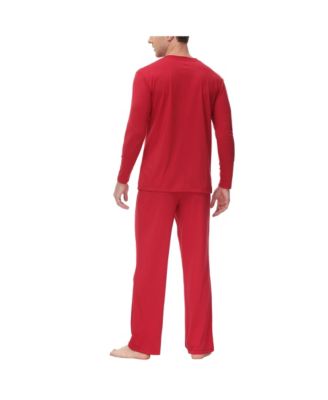 Men's Two Piece Henley Pajama Set