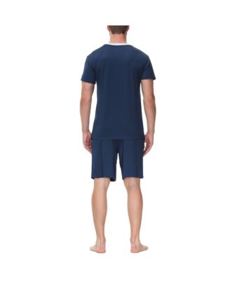 Men's Moisture-Wicking Crewneck T-Shirt & Shorts Pajama Set