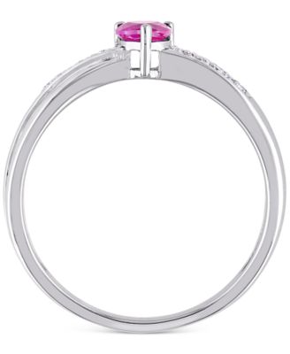 Lab-Grown Ruby (1/3 ct. t.w.) & Diamond (1/20 ct. t.w.) Ring in Sterling Silver