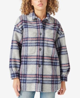 lucky brand plaid coats & jackets