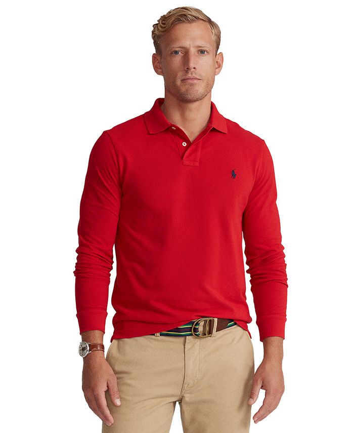 Polo Ralph Lauren Men's Classic-Fit Mesh Long-Sleeve Polo Shirt ...