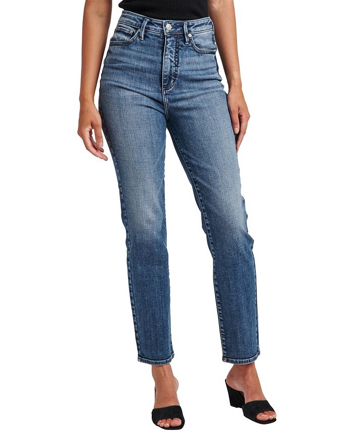 Silver Jeans Co. Women's Aikins High Rise Straight Leg Jeans - Macy's