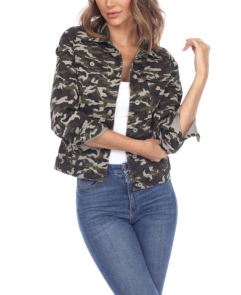 Женские куртки White Mark Camo Denim Jacket