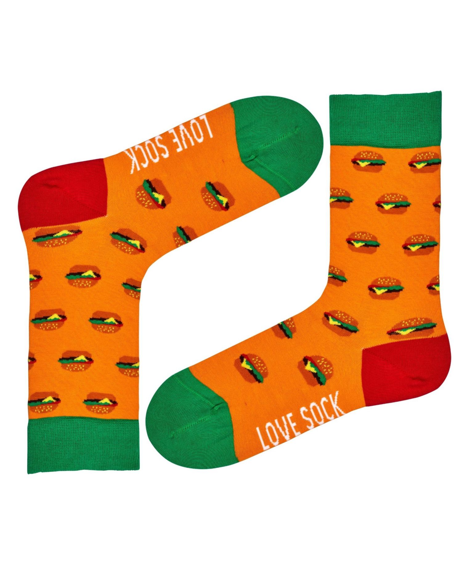 Burger Novelty Cotton Colorful Fun Novelty Crew Socks