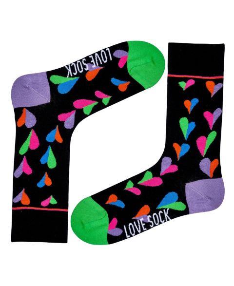 Носки Funky Hearts, средней высоты, хлопок — Love Sock Company, цвет: Чёрный