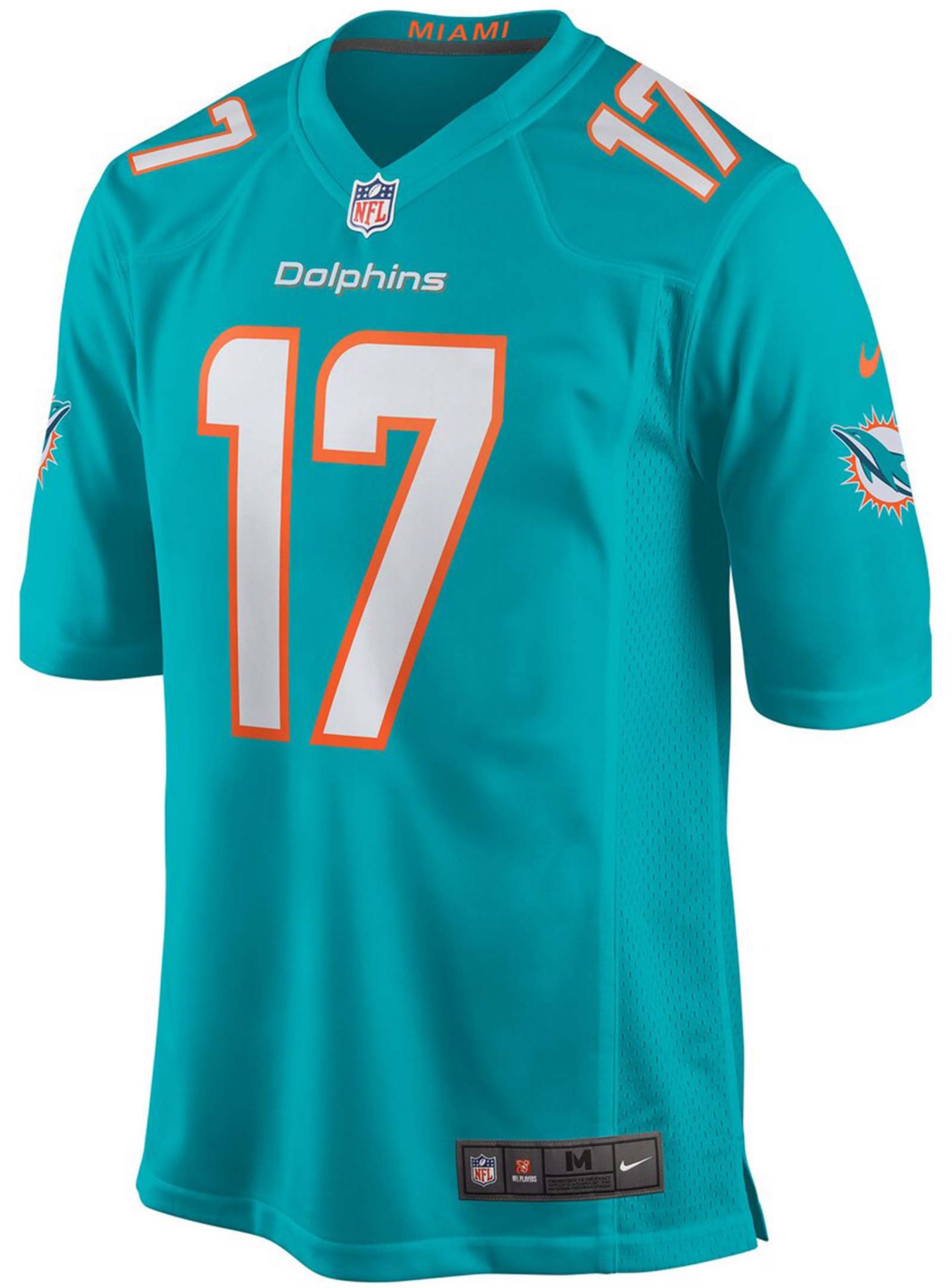 Мужской топ Nike Jaylen Waddle Aqua Miami Dolphins Game Player Jersey — фото 3