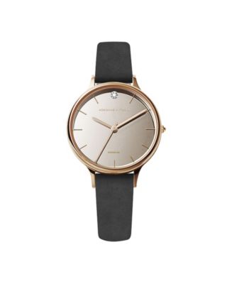 Adrienne Vittadini Black Genuine Leather Strap Analog Watch  display picture 2