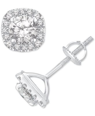 macys halo diamond earrings