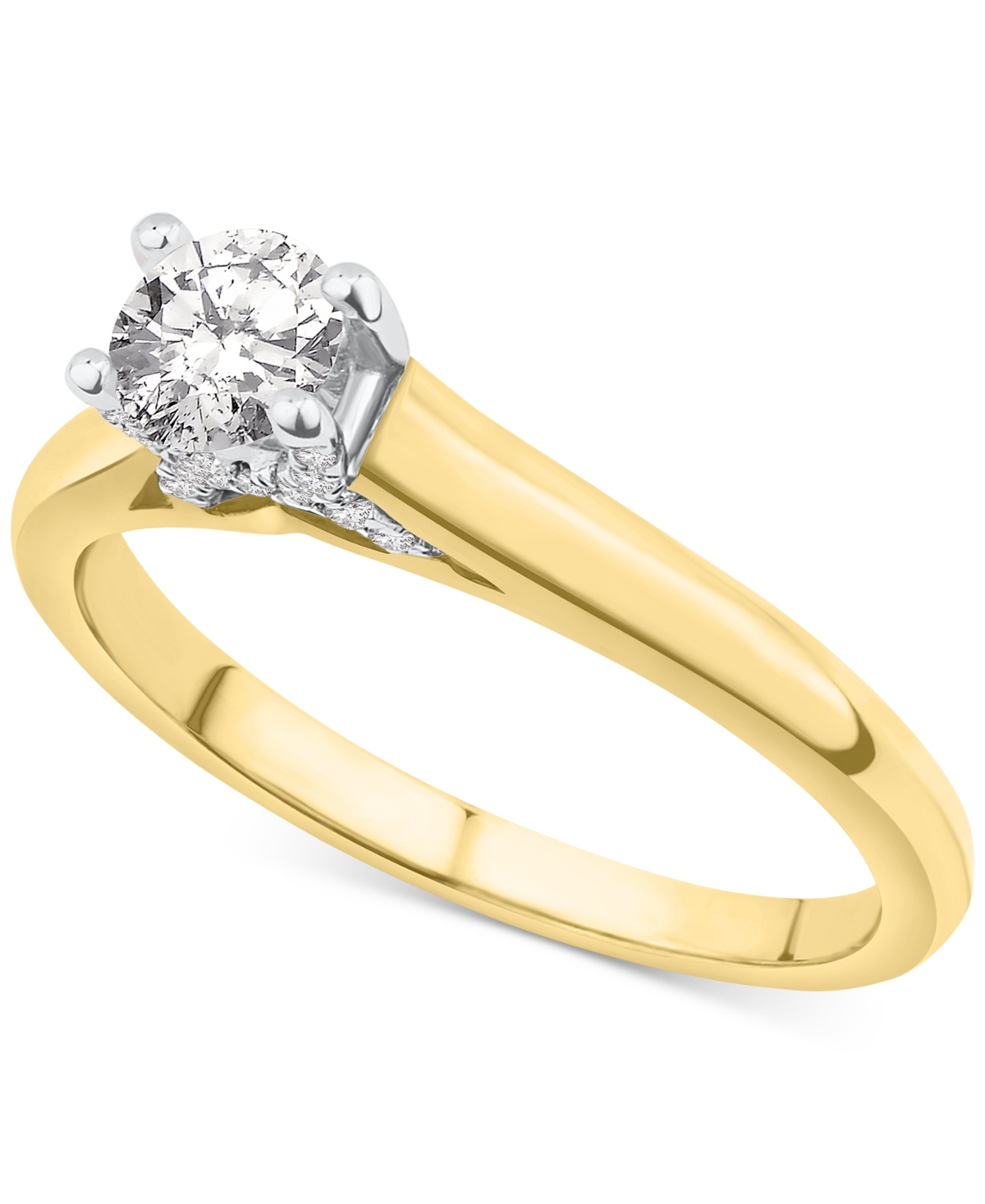 Diamond Engagement Ring (1/2 ct. t.w.) in 14k Gold - Yellow and White Gold