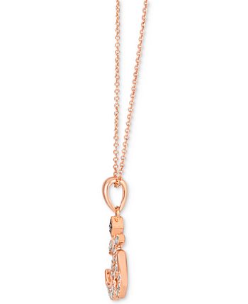 Le Vian - Nude Diamond (1/4 ct. t.w.) & Chocolate Diamond Accent Om Symbol Pendant Necklace in 14k Rose Gold, 18" + 2" extender