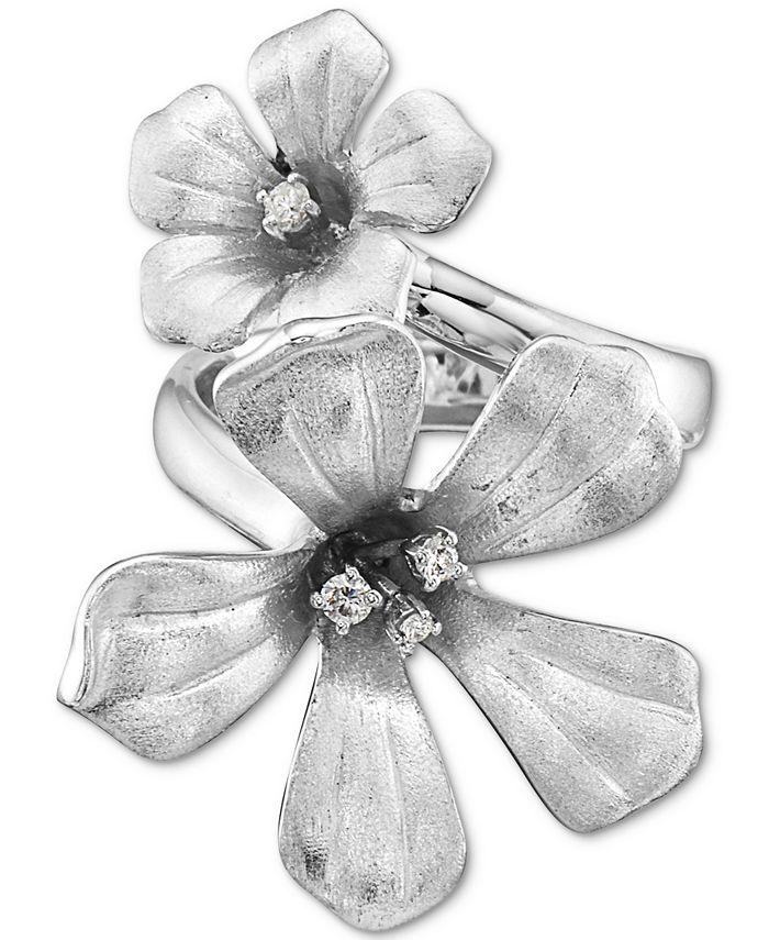 EFFY Collection EFFY® Diamond Flower Statement Ring (1/10 ct. t.w.) in