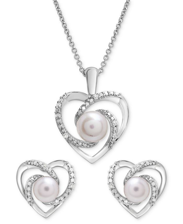 Macy's, Jewelry, Diamond Swirl Heart Pendant Necklace