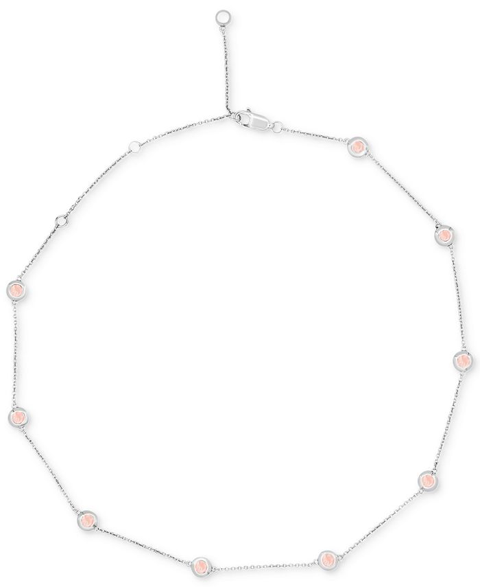 Macy's MotherofPearl Station Collar Necklace in Sterling Silver, 17