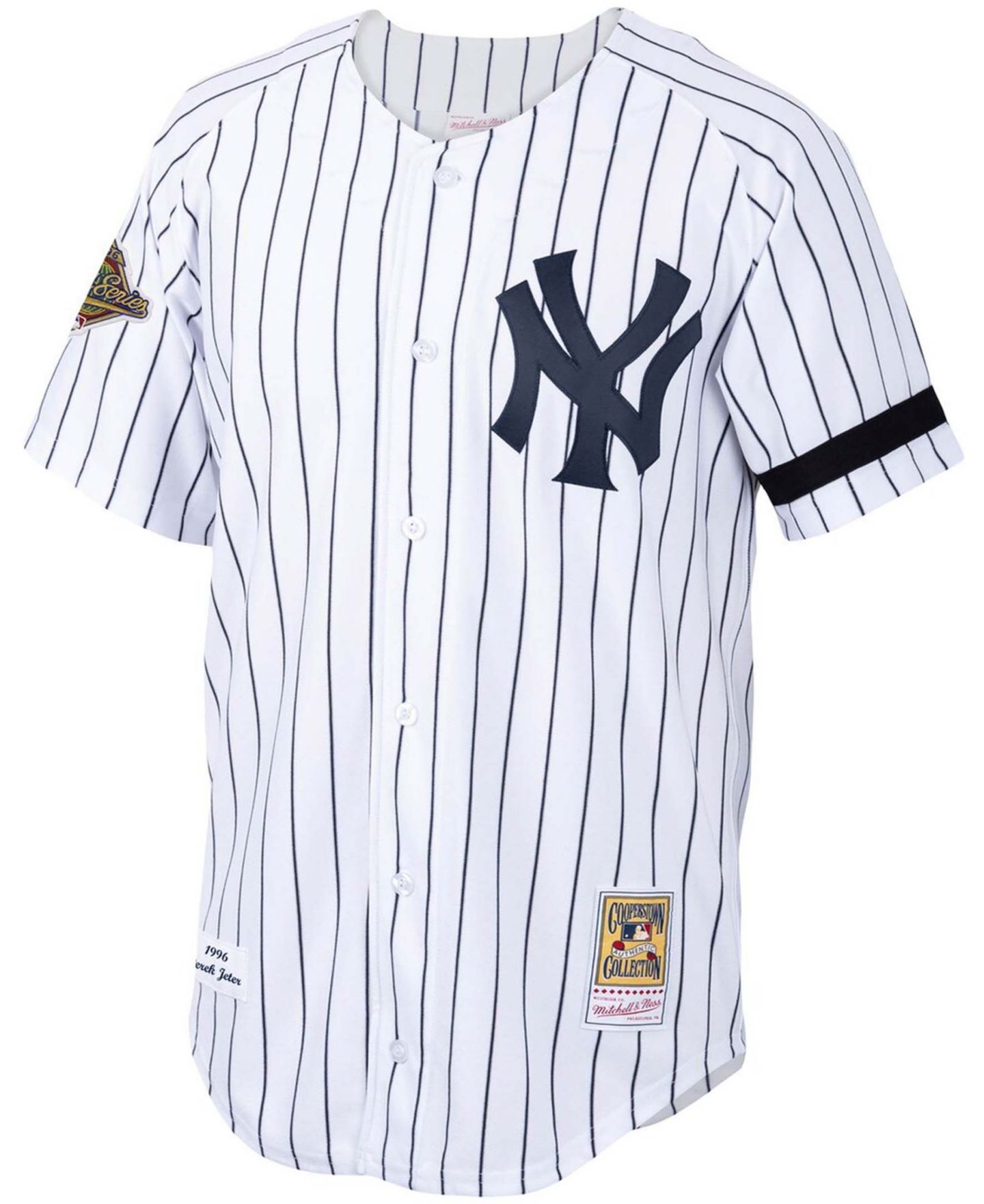 Мужской топ Mitchell & Ness White New York Yankees Cooperstown Collection 1996 Authentic Home Jersey — фото 3