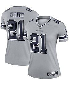 Women's Ezekiel Elliott Gray Dallas Cowboys Inverted Legend Jersey