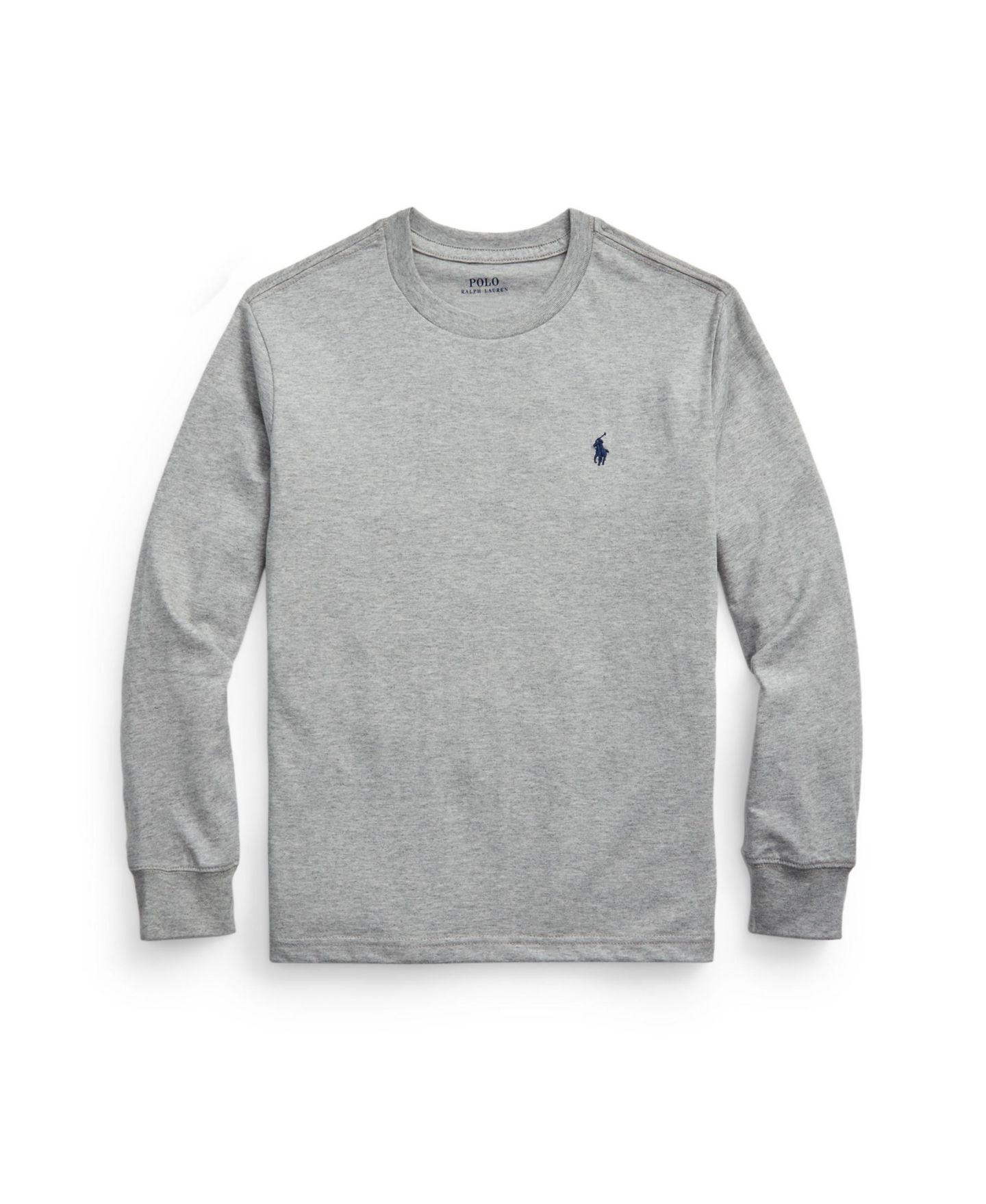 Футболка Polo Ralph Lauren Cotton Jersey Long-Sleeve для мальчиков, цвет: Меланжевый — фото 4