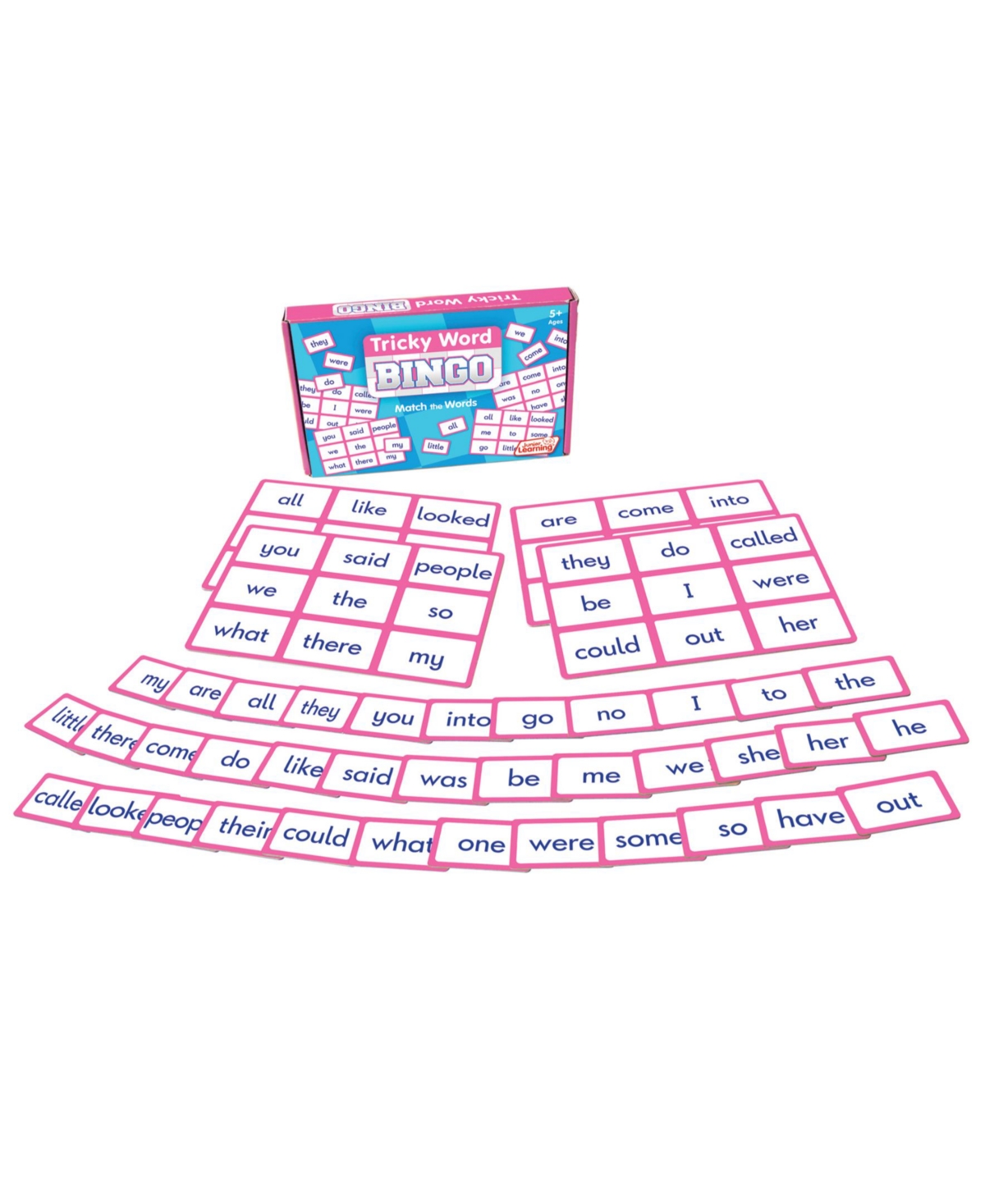 Junior Learning Tricky Word Bingo Match The Words Educational Learning Game In Multi