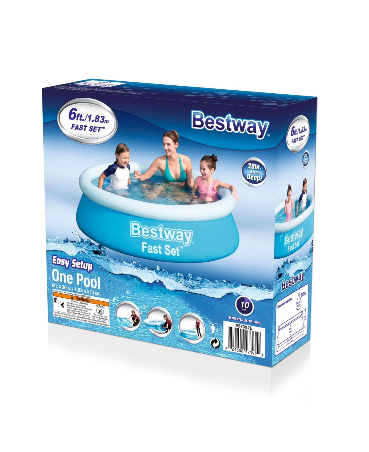 Bestway - Fast Set 6' X 20" Round Inflatable Pool In Multi