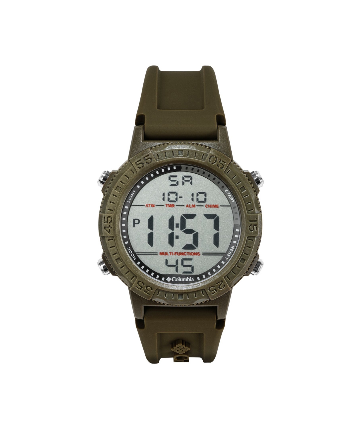 Unisex Peak Patrol Olive Silicone Strap Digital Watch, 46mm - Green