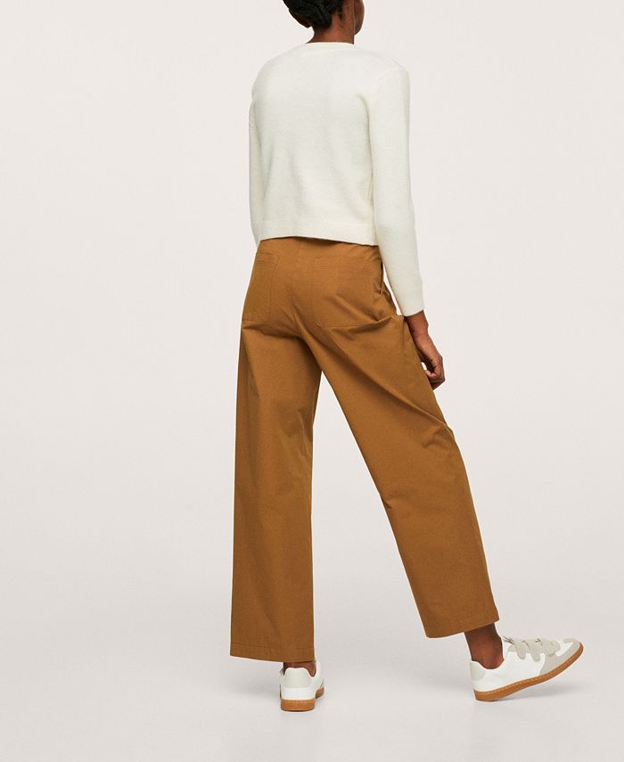 MANGO Women's Cotton Pleated Pants Macy's