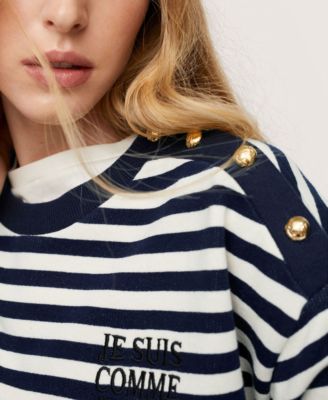 MANGO Women's Striped Cotton-Blend Sweatshirt