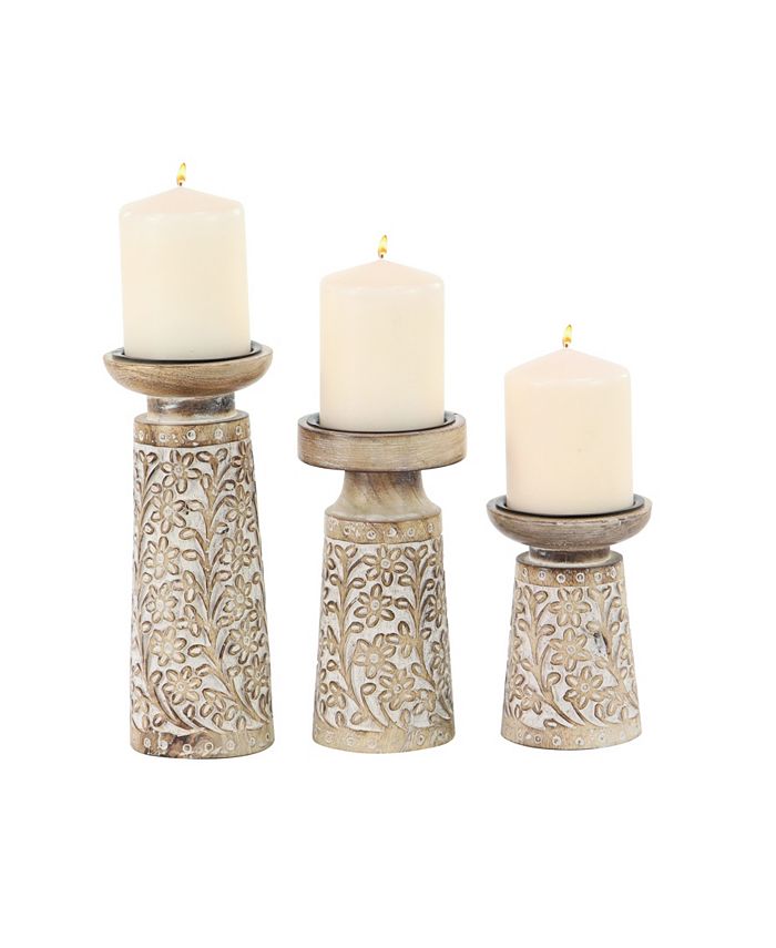 Rosemary Lane Natural Candle Holders, Set of 3 & Reviews Candle