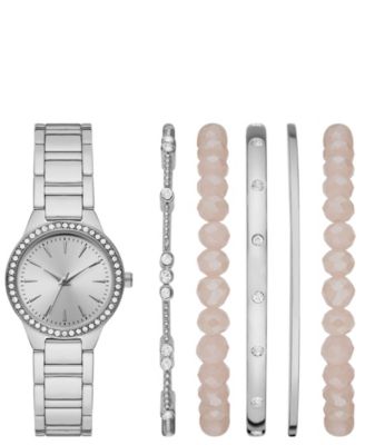Folio Women's Silver Bracelet Watch Gift Set, 30mm Macy's
