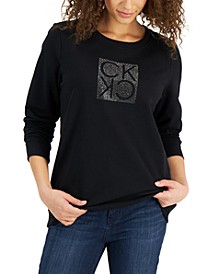 Rhinestone Reflected Logo Sweatshirt