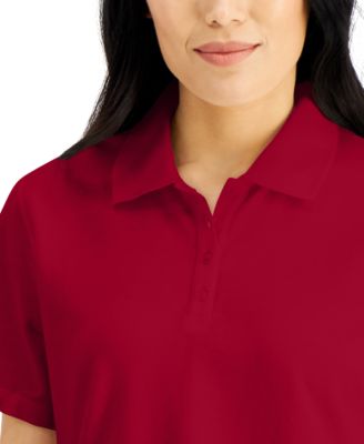 Karen Scott Petite Knit Cotton Polo 