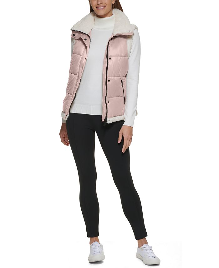 Calvin Klein Sherpa Lined Puffer Vest & Reviews - Coats & Jackets ...
