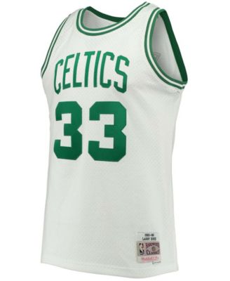 Men's Larry Bird White Boston Celtics 1985-86 Hardwood Classics Swingman Jersey