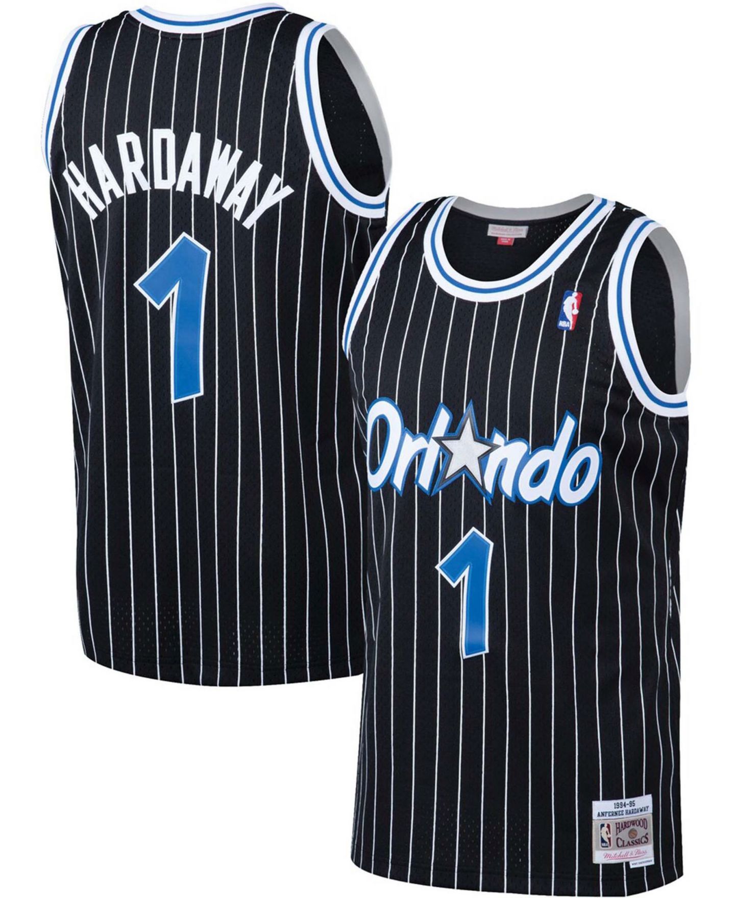 Мужской топ Mitchell & Ness Penny Hardaway Black Orlando Magic 1994-95 Hardwood Classics Swingman Jersey — фото 1