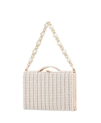 Nina Womens Imitation Pearl and Crystal Minaudiere 11090₽