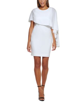 dkny cape overlay dress