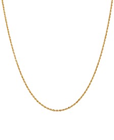 Rope Link 20" Chain Necklace in Solid 14k Gold