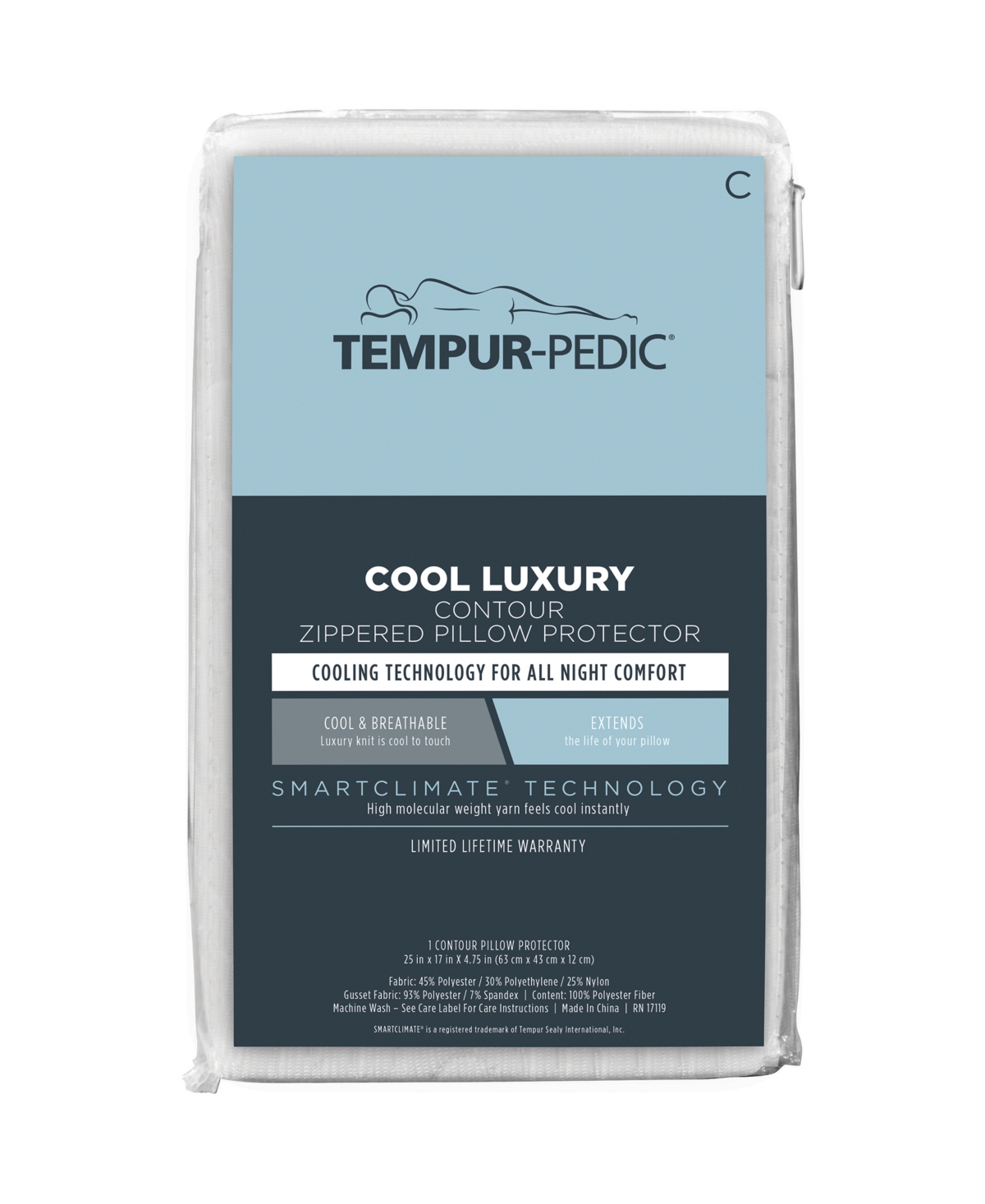 10197149 Tempur-Pedic Cool Luxury Zippered Contour Pillow P sku 10197149