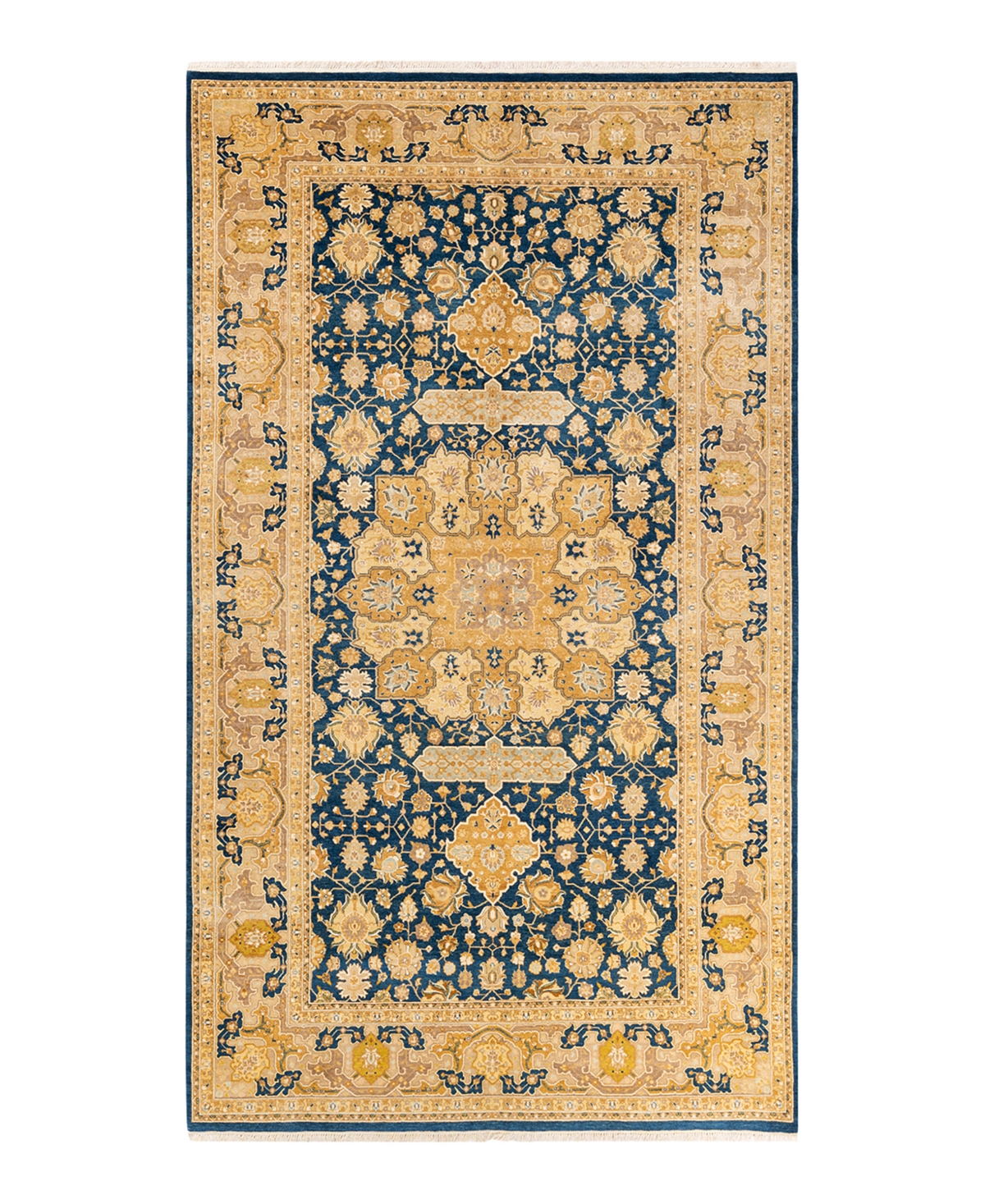 Closeout! Adorn Hand Woven Rugs Mogul M1381 6'2in x 10'10in Area Rug - Blue
