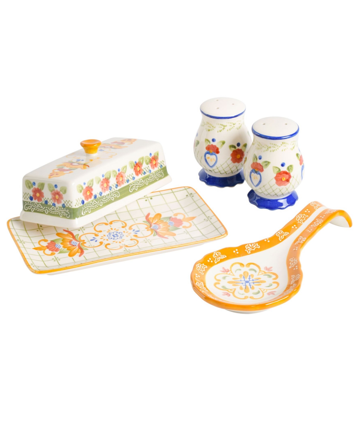 LAURIE GATES TIERRA HAND PAINTED ACCESSORY SET, 4 PIECE