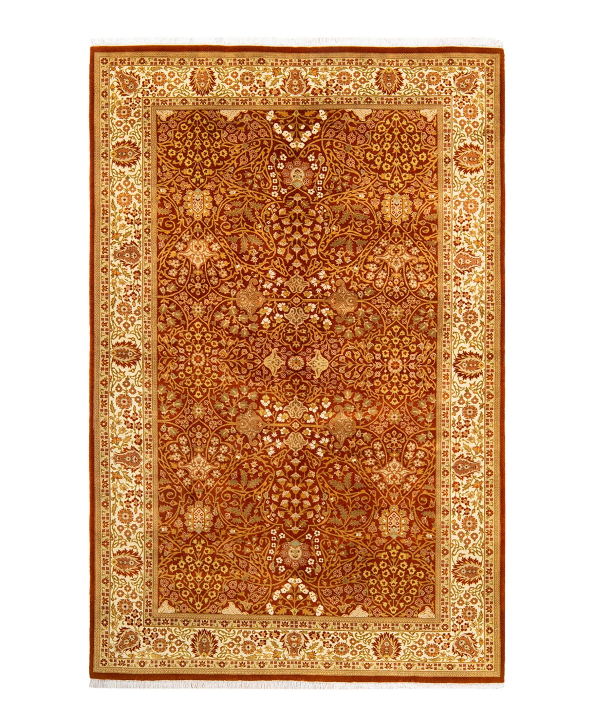 Closeout! Adorn Hand Woven Rugs Mogul M1567 5'2in x 8'3in Area Rug - Orange