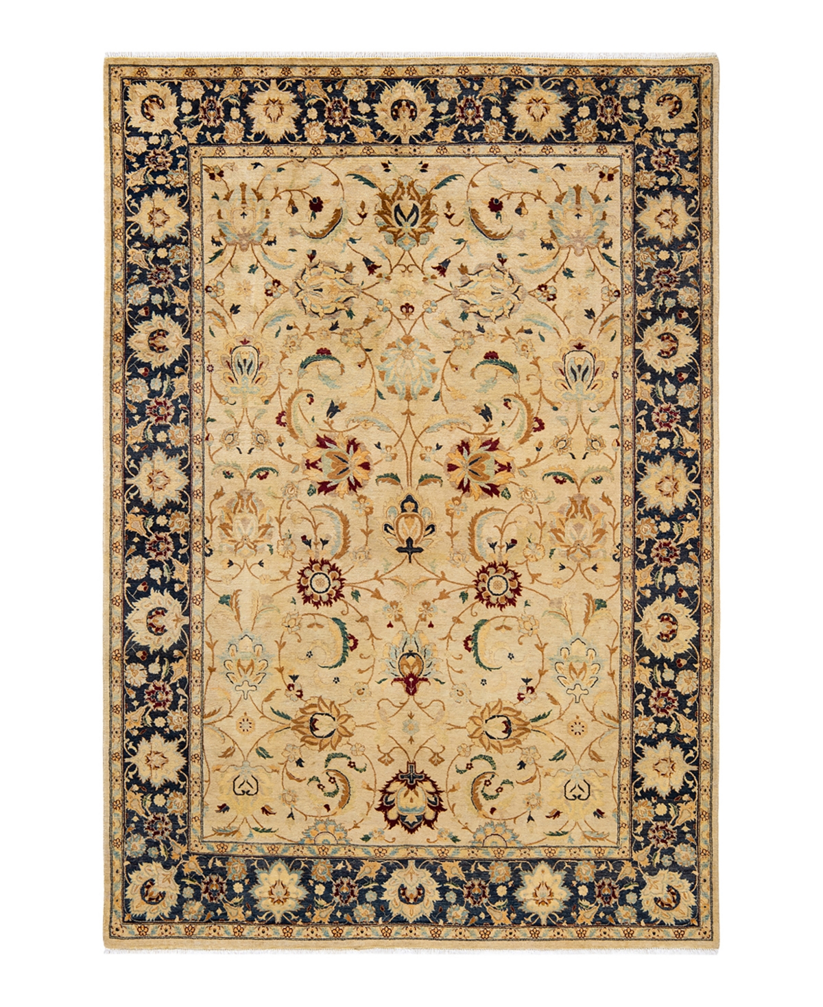 Closeout! Adorn Hand Woven Rugs Mogul M1149 6'1in x 9' Area Rug - Ivory