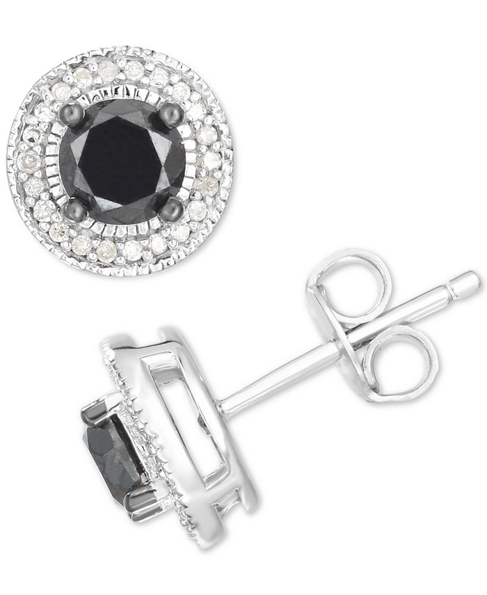 Macy's black store diamond earrings