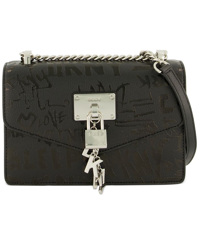 DKNY Elissa Graffiti Logo Leather Shoulder Bag, Created For Macy's